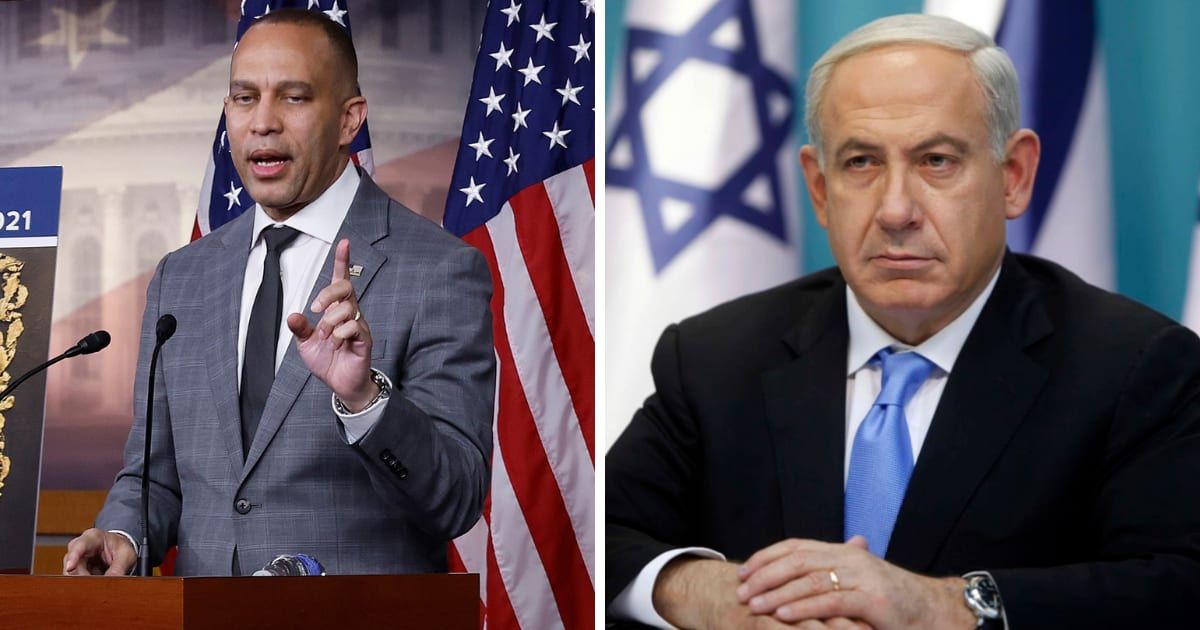 Hakeem Jeffries, who plans to attend Benjamin Netanyahu's speech, emphasized that each lawmaker must decide based on their own beliefs (Getty Images)