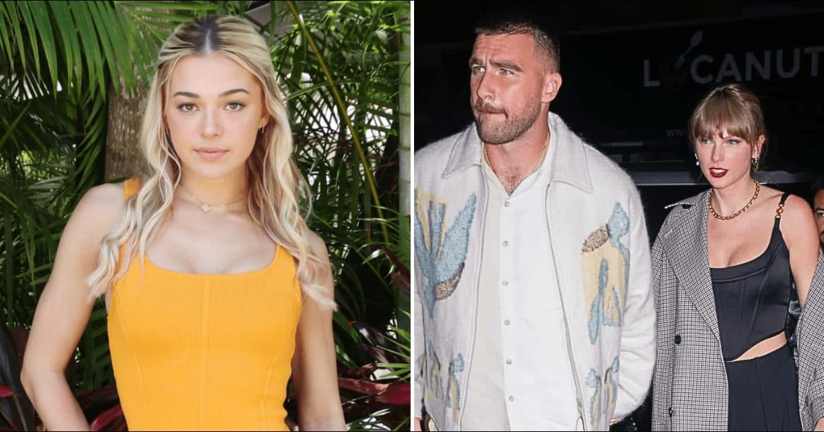 Travis Kelce and Olive Dunne performed a dating show skit, raising concerns about the former's romance with Taylor Swift (Getty Images, Gotham/GC Images)