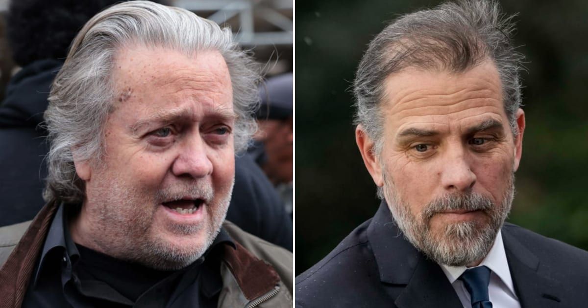 Steve Bannon's sentencing to four months in prison for contempt of Congress has ignited comparisons to Hunter Biden's trial (Getty Images)
