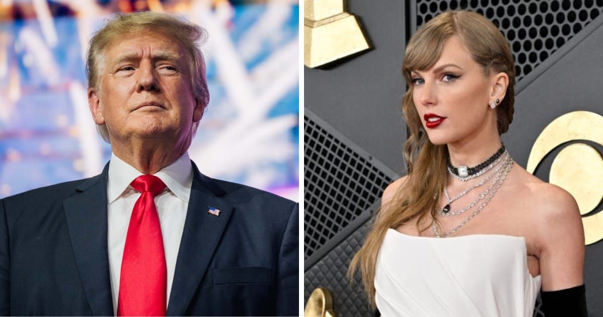 Former President Donald Trump has often shared his thoughts about Taylor Swift which have ranged from compliments to taunts (Getty Images, Lionel Hahn/Getty Images)