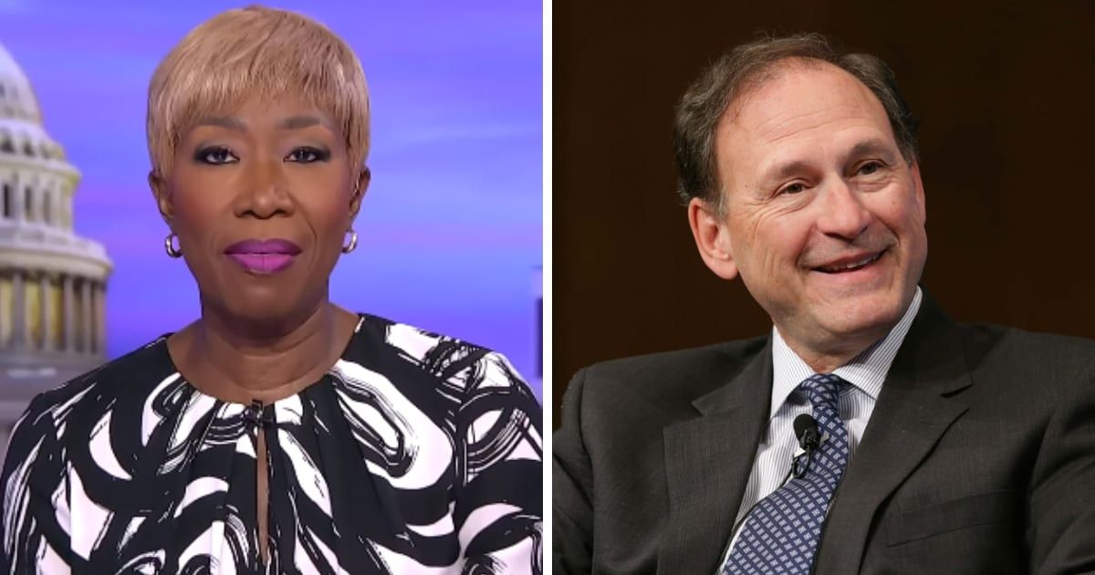 MSNBC host Joy Reid slammed Supreme Court Justice Samuel Alito as a clear conservative in a takedown (MSNBC, Getty Images)