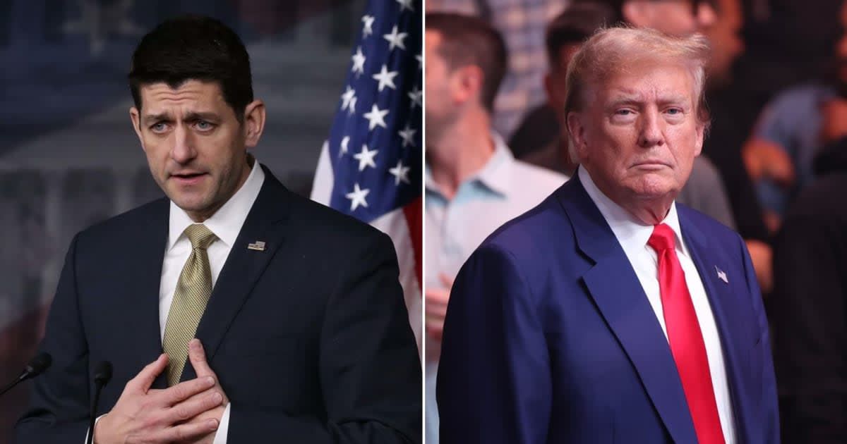 Paul Ryan (left) took jibes at Donald Trump in scathing Fox News interview (Getty Images)