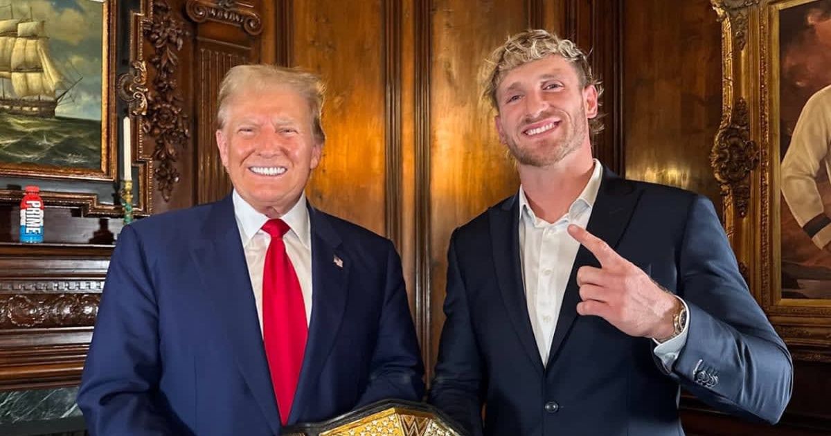 Logan Paul's revelation of Donald Trump as his upcoming podcast guest sparked a flurry of reactions on the Internet (@WrestleOps/X)