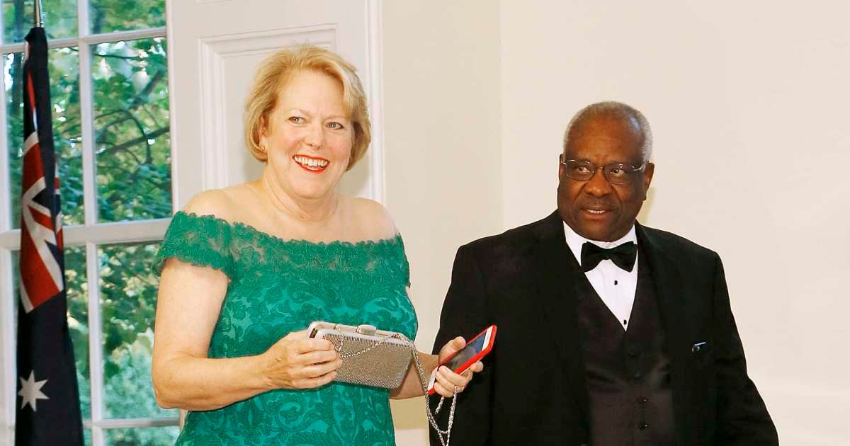 Supreme Court Justice Clarence Thomas and his wife, Ginni Thomas, apparently cut off Mark Martin (Getty Images)