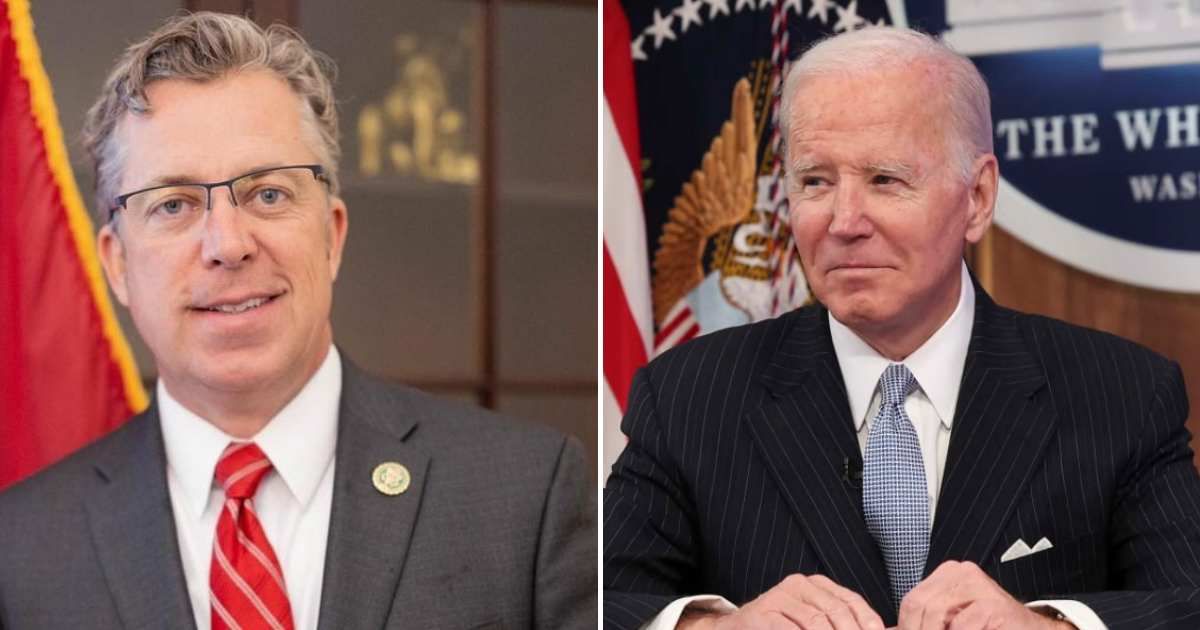 Andy Ogles announced plans to introduce legislation requiring President Joe Biden to notify Congress if he takes medication to enhance his cognitive abilities (@repandyogles/Instagram, Getty Images)