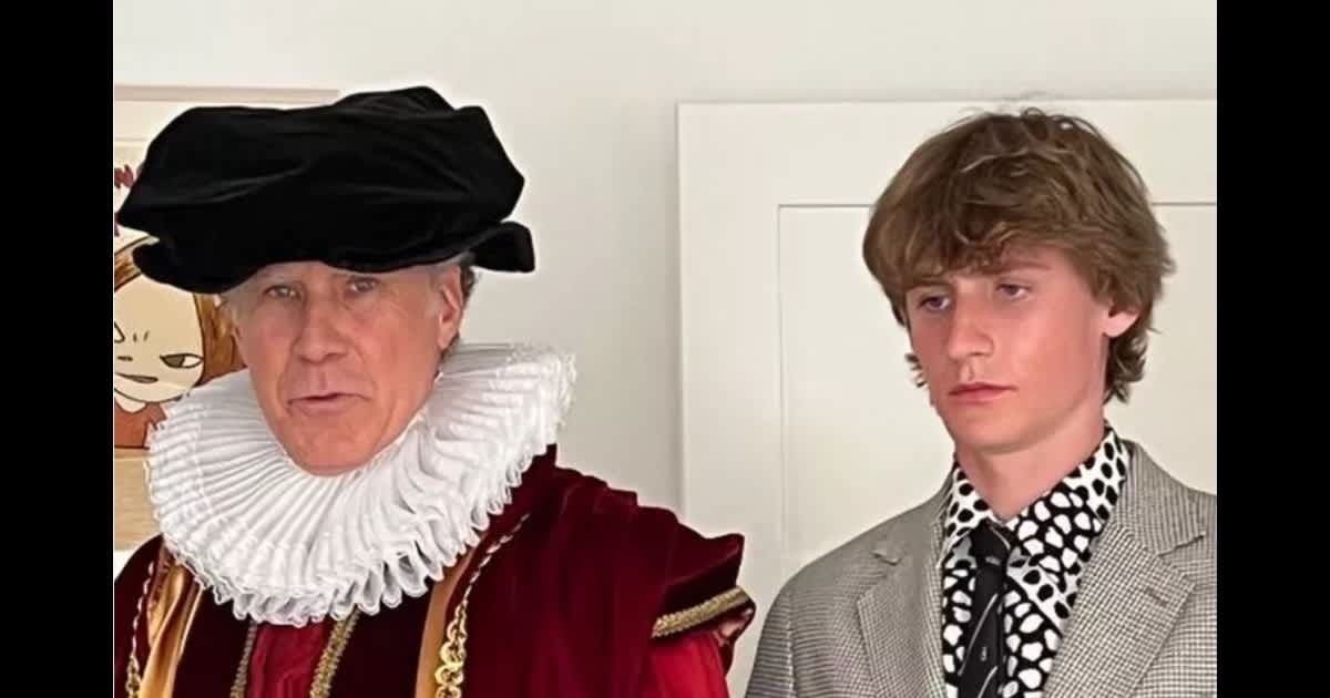 Will Ferrell's eldest son Magnus shared a TikTok post showcasing his dad's most outrageous antics (Tiktok/Screengrab) 