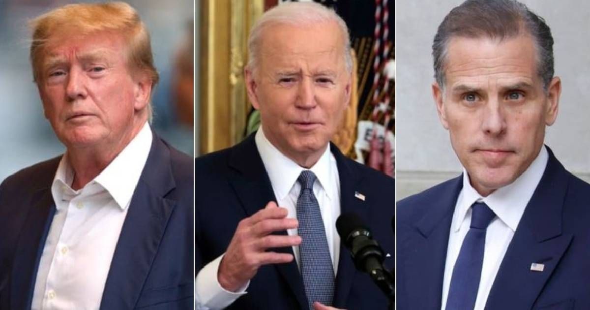 Former President Donald Trump expressed sympathy towards President Joe Biden after Biden's son, Hunter, was convicted on three federal felony gun charges (Getty Images)