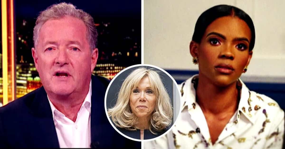 Piers Morgan questioned Candace Owens' unproven claims about French First Lady Brigitte Macron (@PiersMorganUncensored/YouTube, Getty Images)
