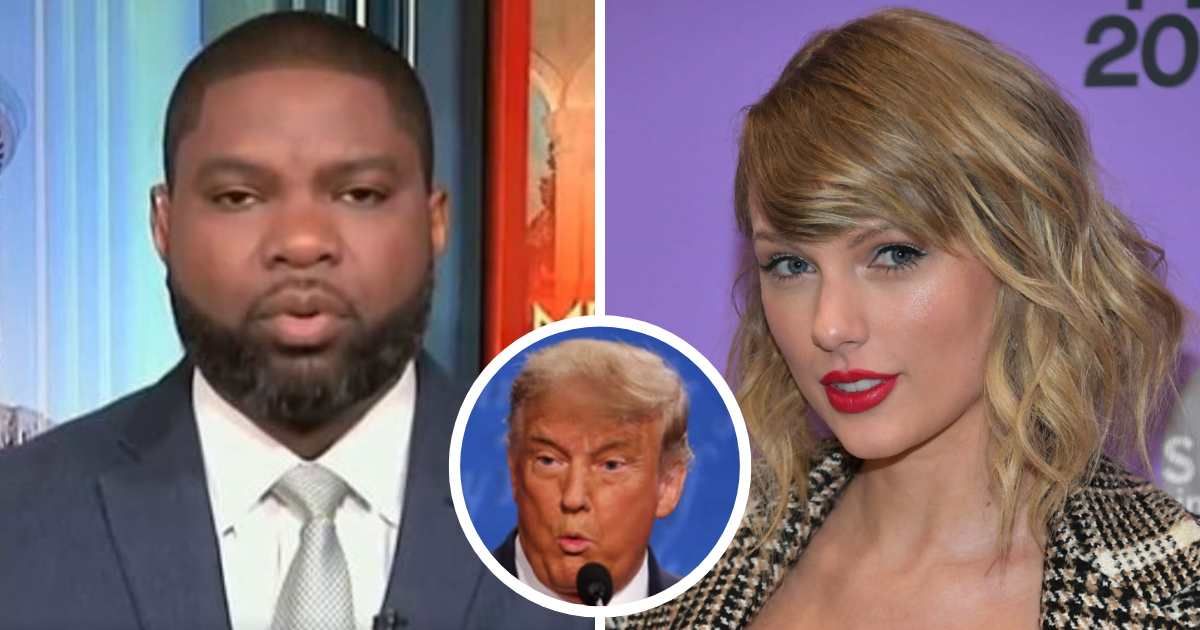 Byron Donalds said Donald Trump would welcome pop superstar Taylor Swift’s support (MSNBC/YouTube, Getty Images)