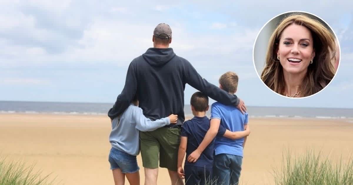 Prince George, Princess Charlotte, Prince Louis and Prince William were seen in a brand-new photo captured by Kate Middleton (@princeandprincessofwales/Instagram, Getty Images)