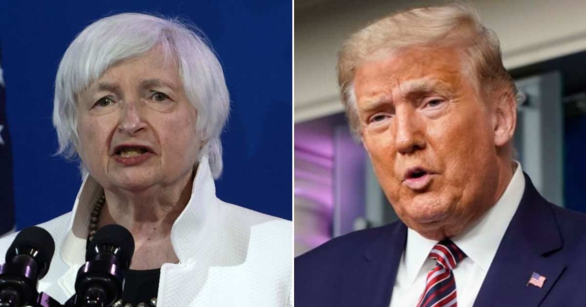 Treasury Secretary Janet Yellen took jibes at Donald Trump’s idea to replace income taxes with tariffs (Getty Images)