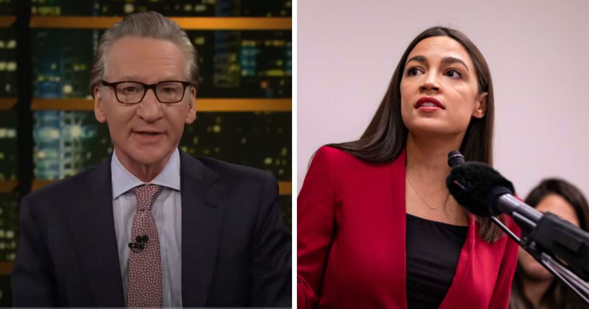 Bill Maher claimed that progressive Democrats, such as Rep Alexandria Ocasio-Cortez, do not enjoy the support of the majority of Black voters (Screengrab Real Time/Youtube, Getty Images)