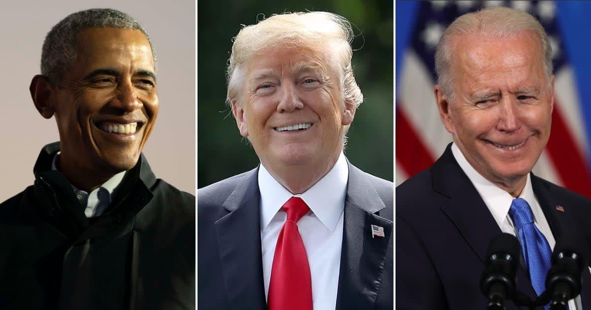 Donald Trump attacked Joe Biden over a moment during a recent fundraiser where the POTUS allegedly froze and Barack Obama came to his rescue (Getty Images)