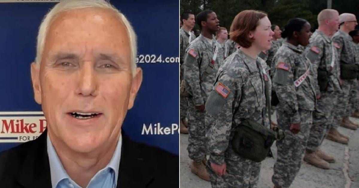 Former VP Mike Pence's group Advancing American Freedom is urging Republican leaders in Congress to halt a measure in the NDAA that would mandate women to register for a potential military draft (@MegynKelly/YouTube, Getty Images)