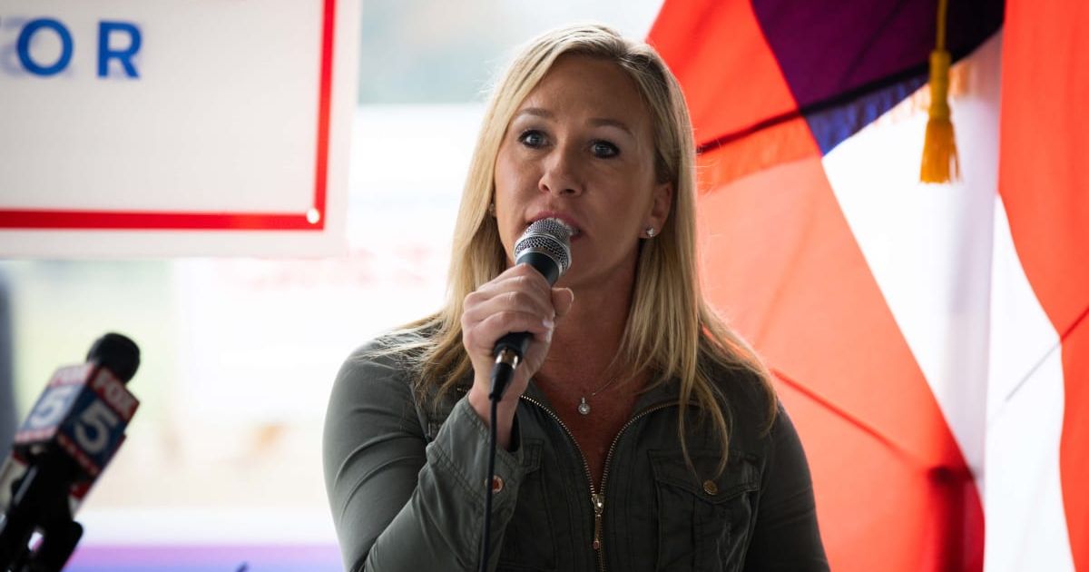 Marjorie Taylor Greene fell for a fake viral video as she ended up sharing it on her official X account (Getty Images)