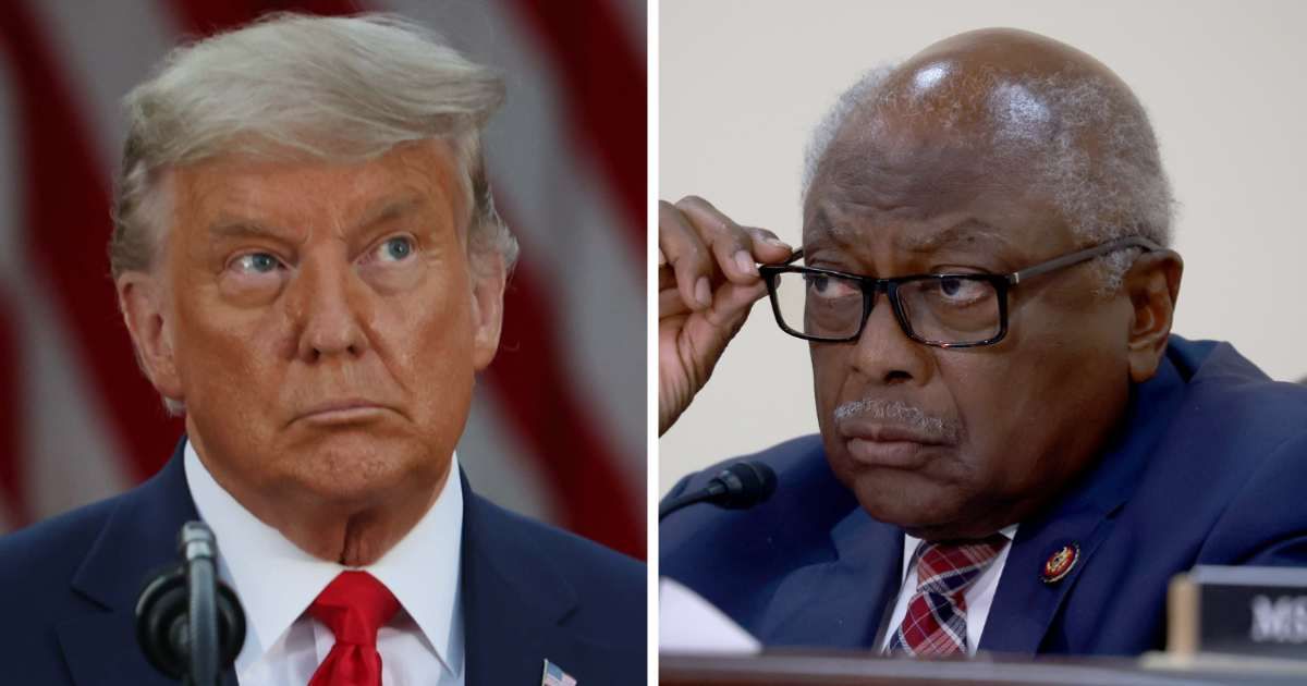 Rep Jim Clyburn previously expressed doubt about surveys indicating Black voters' shifting support to ex-POTUS Donald Trump (Getty Images)
