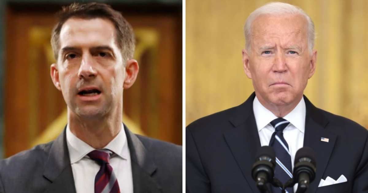 Tom Cotton, a member of the Senate Armed Services Committee, called out the Biden's administration delay in delivering weapons to Israel (Getty Images)