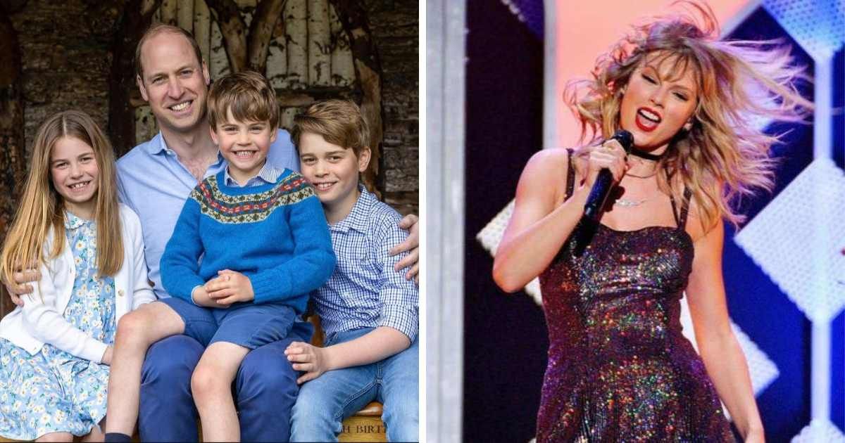 Prince William took Princess Charlotte, Prince Louis, and Prince George to attend Taylor Swift's Eras Tour in London (@princeandprincessofwales/Instagram, Getty Images)