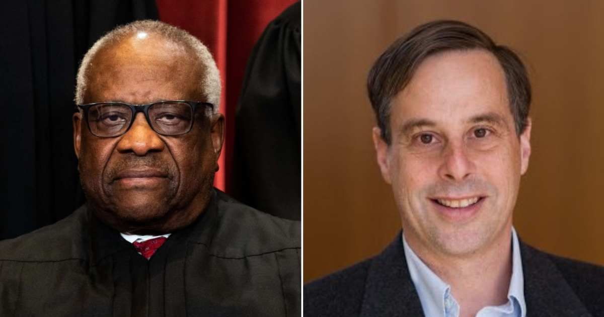 Justice Clarence Thomas' originalist stance was once again questioned by former prosecutor Harry Litman (Getty Images, @harrylitman/X)