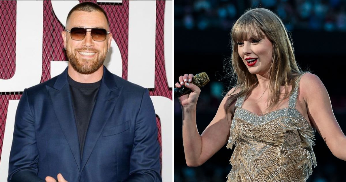 Travis Kelce was spotted at Taylor Swift's first Eras Tour concert in London (@killatrav/Instagram, Getty Images)