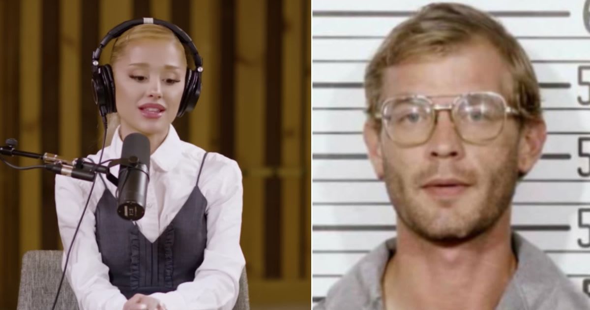 Ariana Grande disclosed a peculiar choice for a dream dinner date with infamous serial killer Jeffrey Dahmer (@podcrushed/Instagram, Milwaukee Police Department)