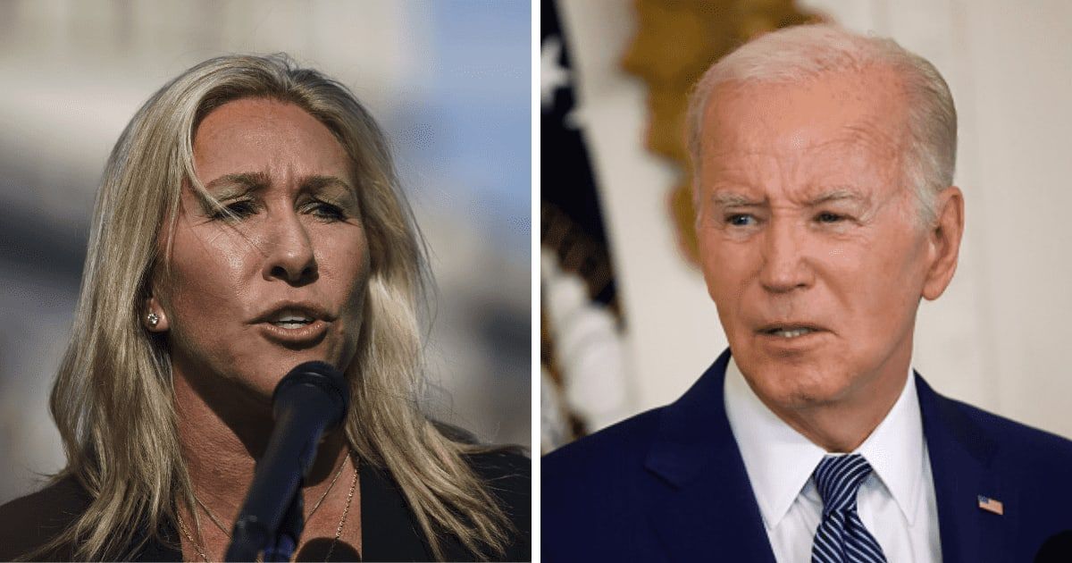 Marjorie Taylor Greene blasted President Joe Biden for recent crimes allegedly perpetrated by illegal immigrants in the United States (Getty Images)