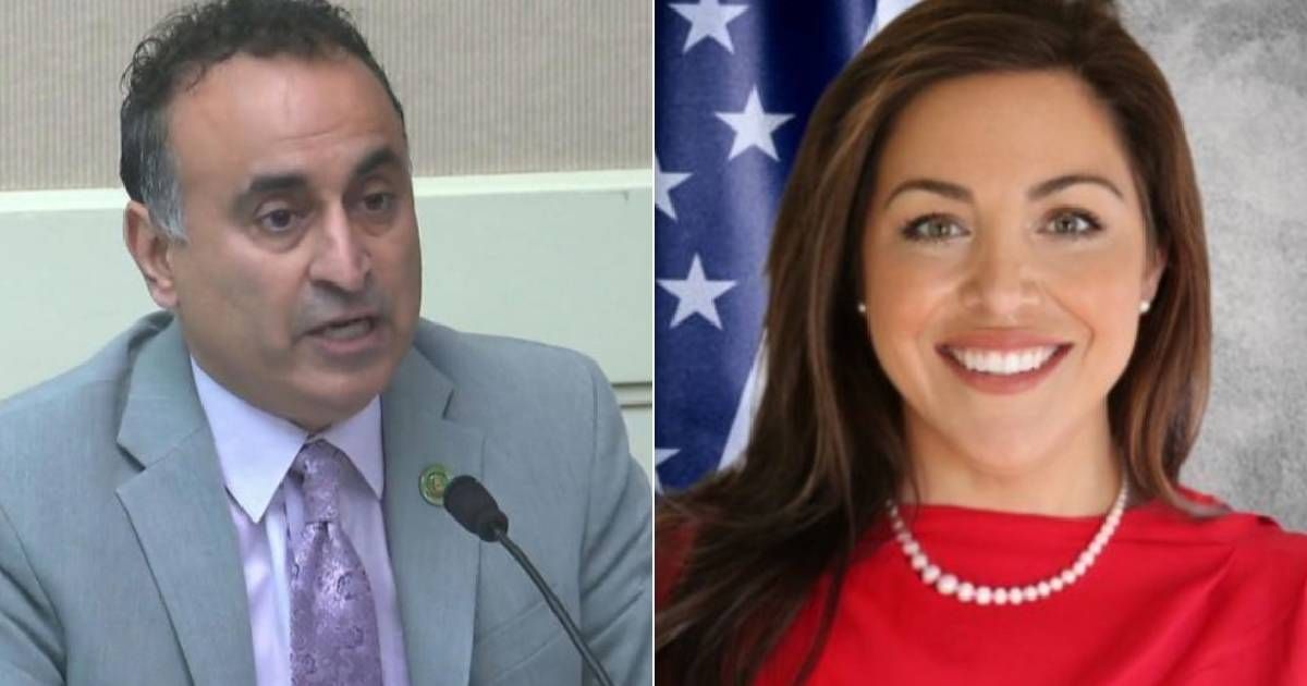 Democratic Assemblyman Ash Kalra became emotional after Kate Sanchez says its unfair for Asians, Latinos to pay reparations (New York Post video screengrab, @AsmKateSanchez/ X)