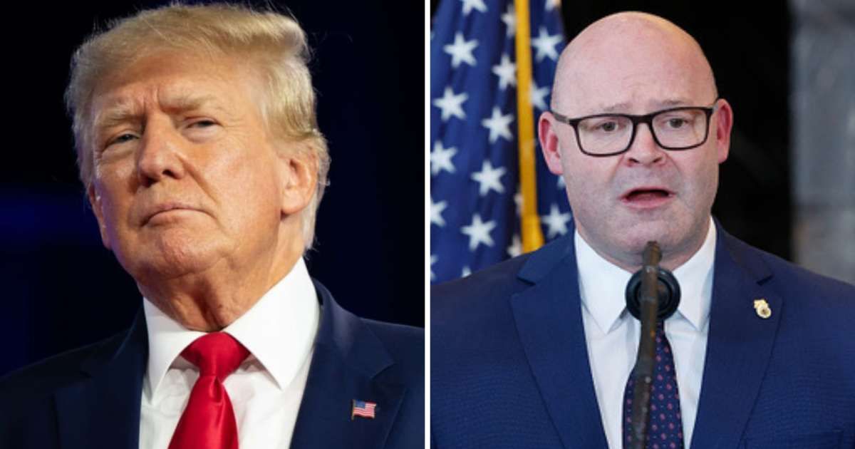 Former President Donald Trump announced that Teamsters president Sean O’Brien would speak at next month’s Republican National Convention in Milwaukee (Getty Images)