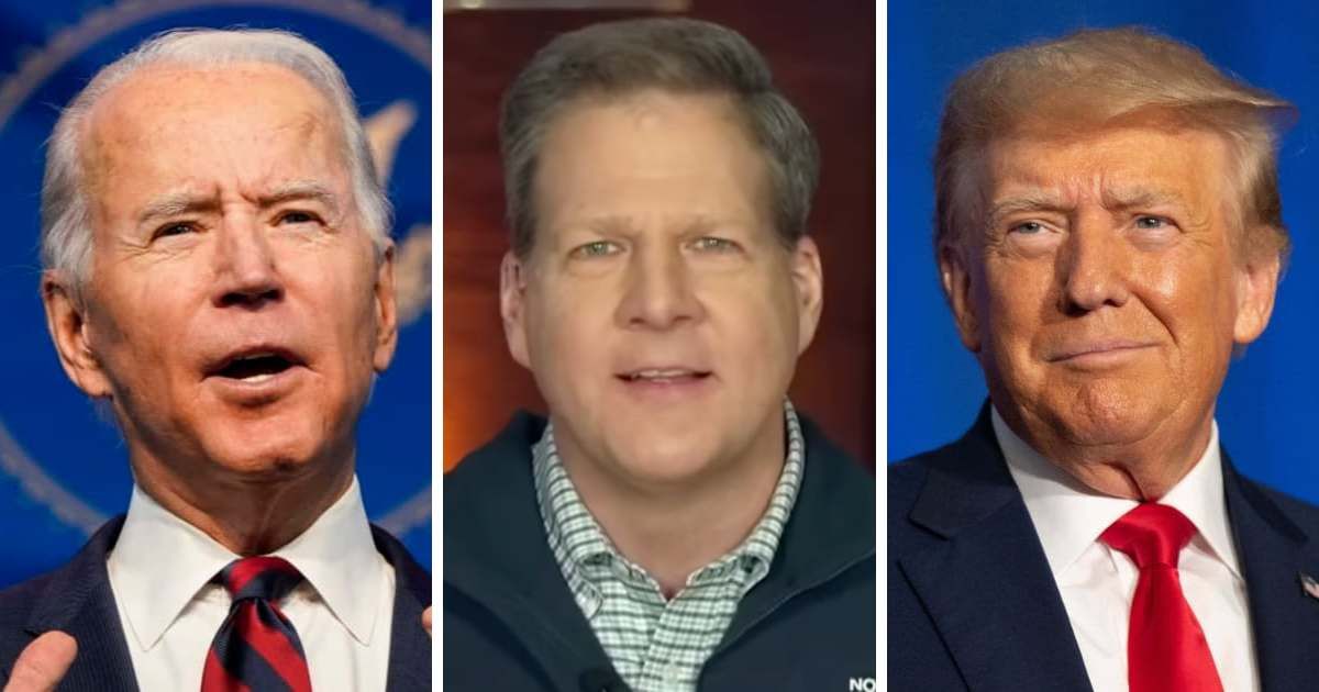 On NewsNation, Chris Sununu voiced his concern about the public perception of the presidential race between Joe Biden and Donald Trump (MSNBC/YouTube, Getty Images)