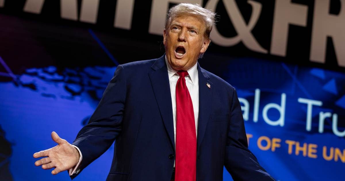 Donald Trump recently attended the Faith and Freedom Conference to court evangelical Christian voters (Samuel Corum/Getty Images)