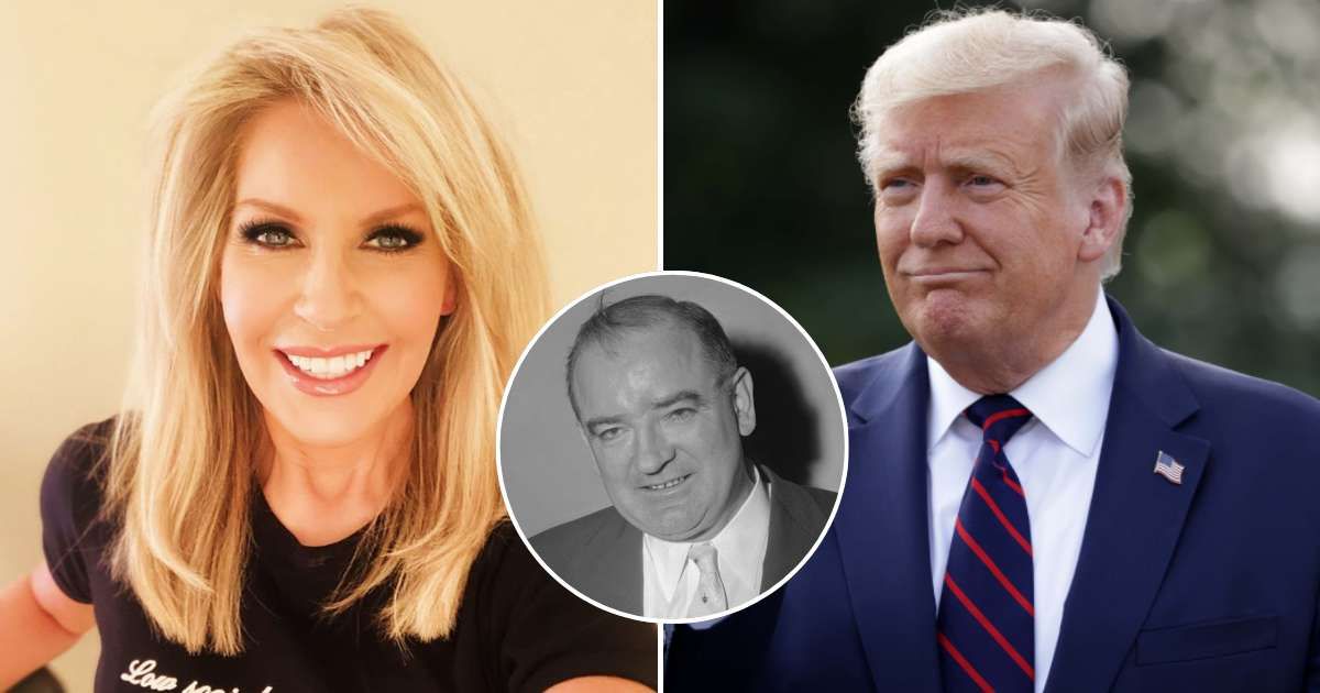 Former Treasury Department official under Donald Trump's presidency, Monica Crowley, praised Cold War-era Senator Joseph McCarthy while promoting a bizarre conspiracy theory reminiscent of the Red Scare (@monicacrowley_/Instagram, Getty Images)