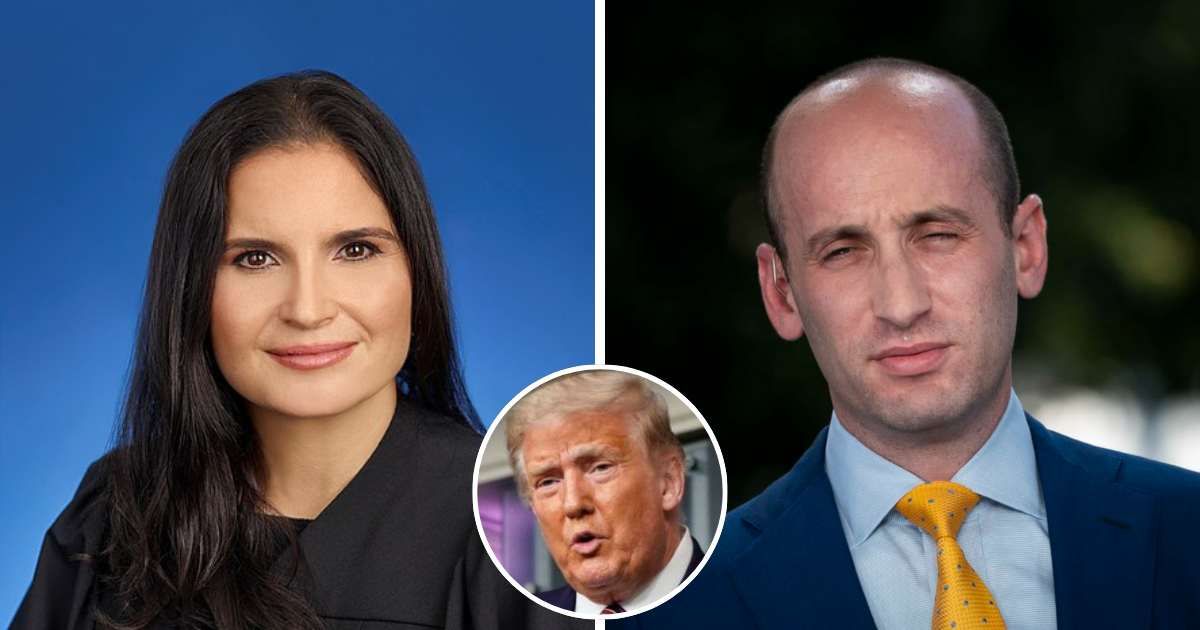 Judge Aileen Cannon denied Stephen Miller's request to oppose a potential gag order in Donald Trump's classified documents case (Wikimedia, Getty Images)