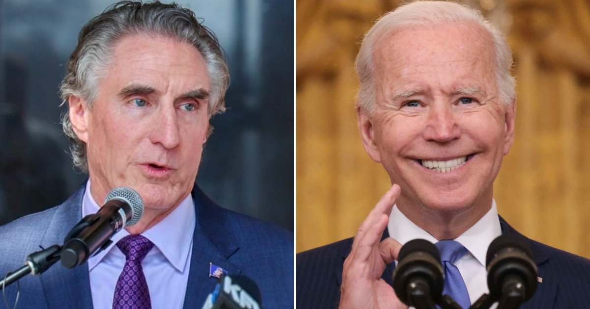 North Dakota Governor Doug Burgum was fact-checked on his claims that President Joe Biden is acting like a dictator (Getty Images, Governor Doug Burgum/Facebook)
