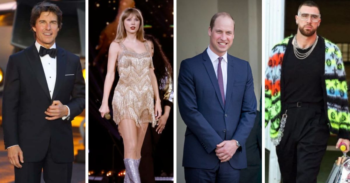 Tom Cruise, Prince William, and Travis Kelce graced Taylor Swift's London Eras Tour shows (Getty Images, @killatrav/Instagram)