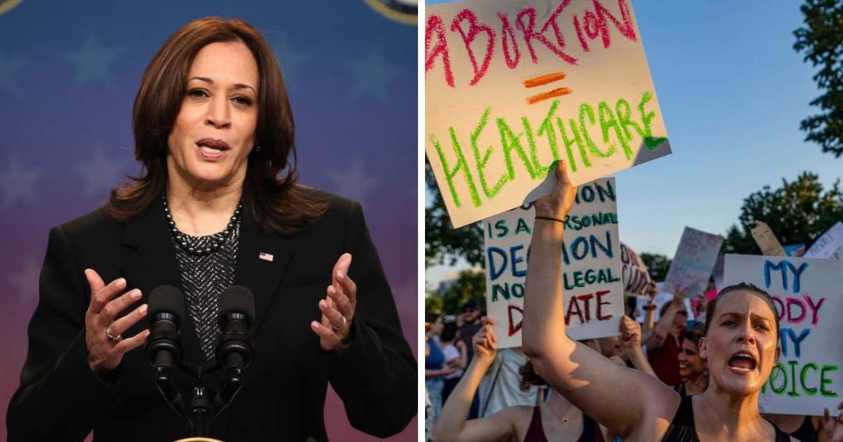 Kamala Harris voiced concerns over state abortion bans warning of a healthcare crisis due to restricted access to reproductive services (Getty Images)