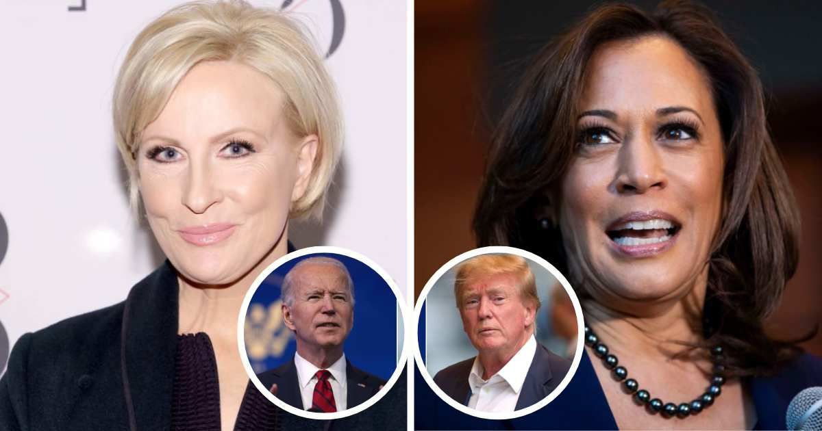 VP Kamala Harris said to Mika Brzezinski that people would vote for Joe Biden as he fights for America over Donald Trump who fights for himself in legal trials (Getty Images)