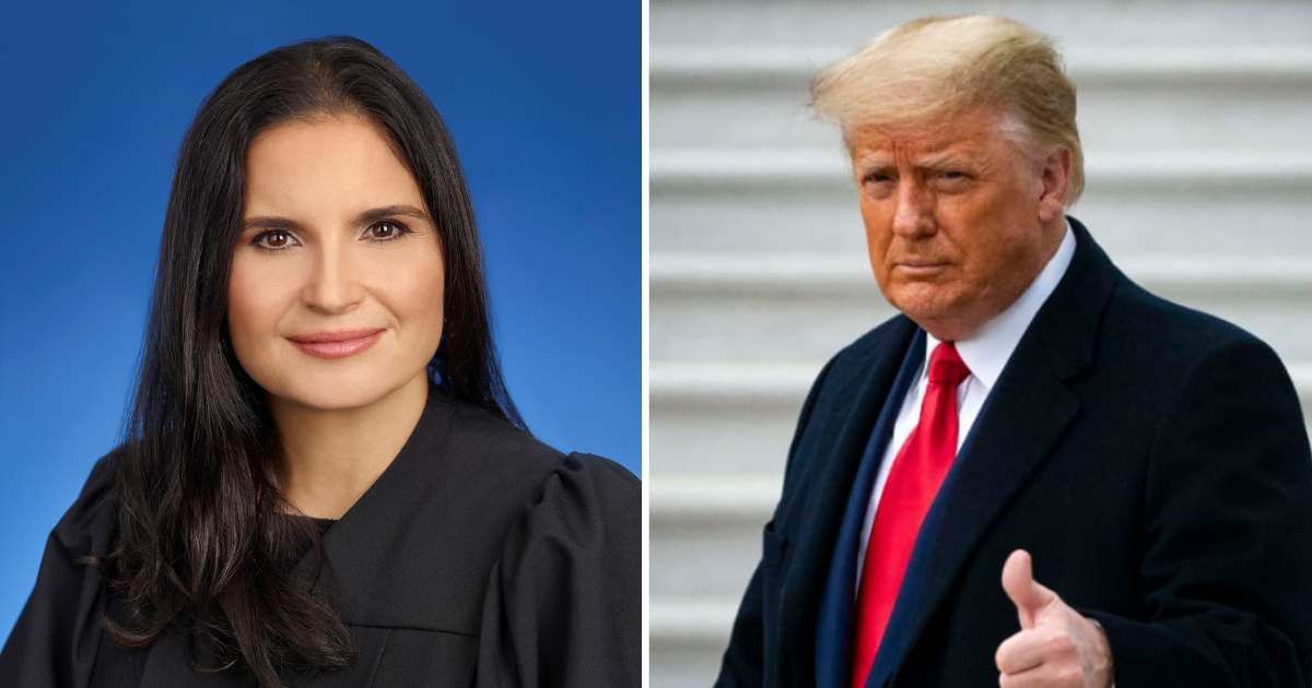Judge Aileen Cannon ordered for maintaining 'decorum' in court while hearing arguments for a gag order in Donald Trump's classified documents case (Wikimedia Commons, Getty Images)