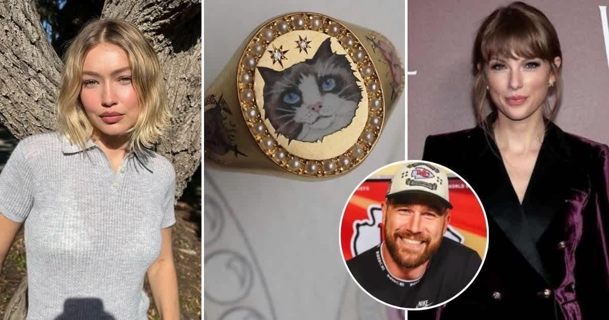Gigi Hadid gifts pal Taylor Swift a customized ring featuring her cat and a sweet nod to BF Travis Kelce
