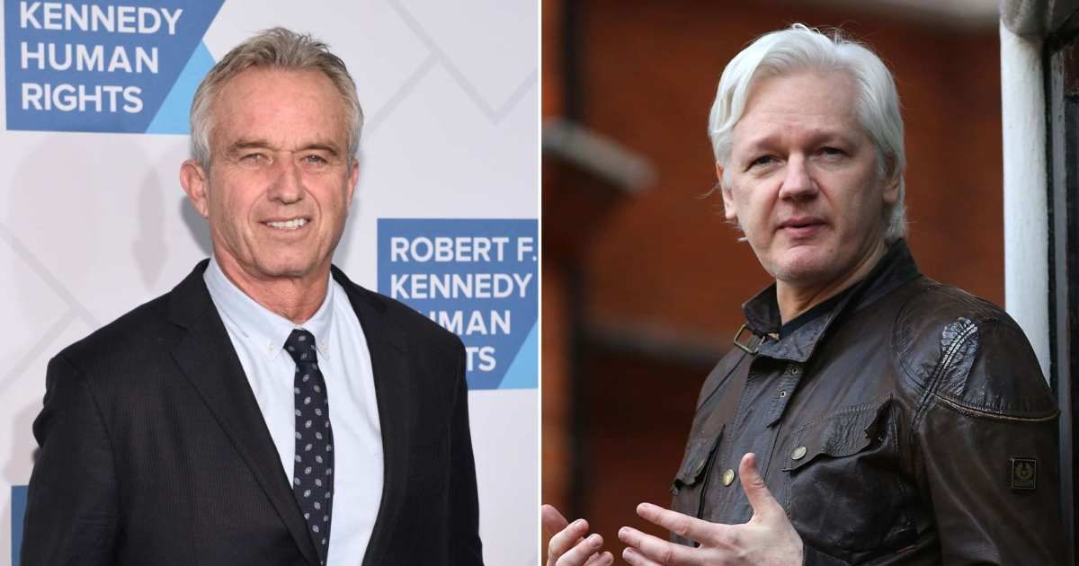 Robert F Kennedy Jr applauded Julian Assange on being released from prison and demanded that a statue be built in his honor (Getty Images)