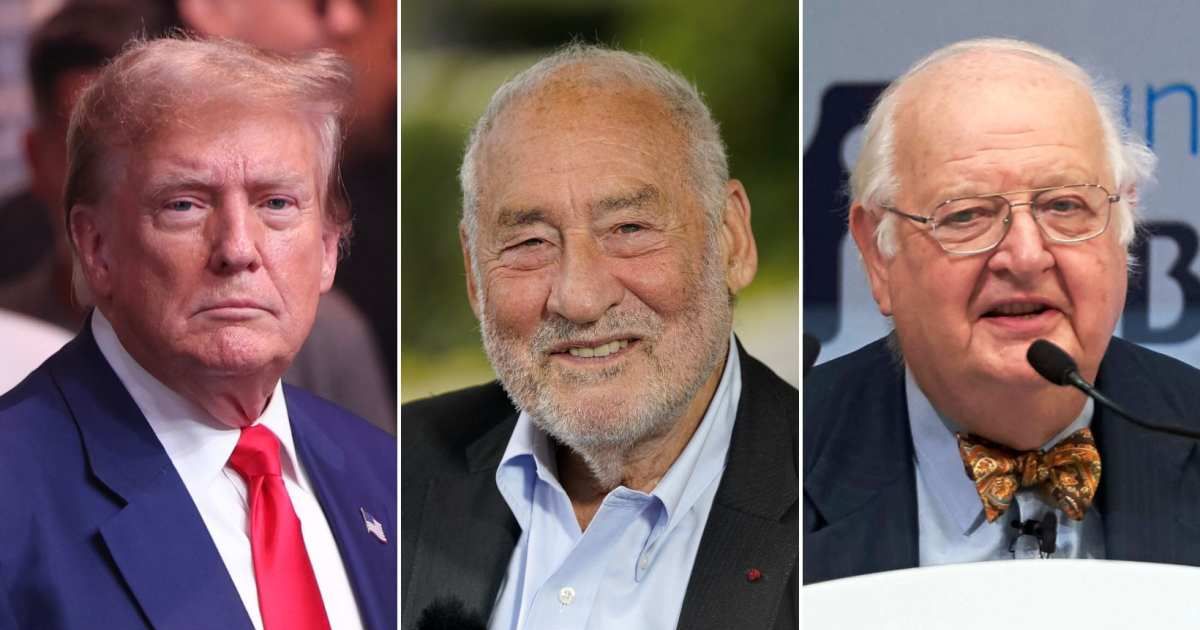 A total of 16 Nobel Prize-winning economists have warned that Donald Trump's (left) policies will reignite inflation (Getty Images, Pier Marco Tacca/Getty Images, Carlos Alvarez/Getty Images)