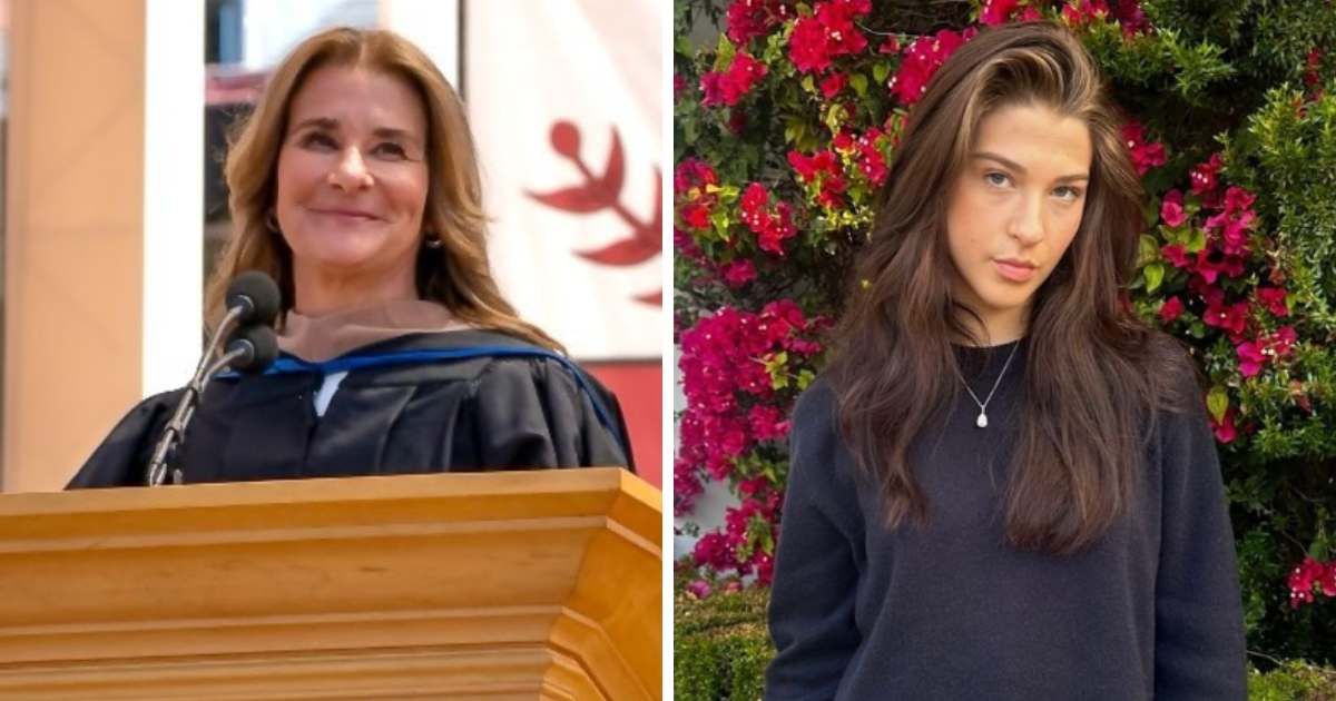 Melinda French Gates (L) offered Standford graduates advice from her personal experience at her daughter Phoebe Gates' (R) graduation ceremony (@melindafrenchgates, @phoebegates/Instagram)