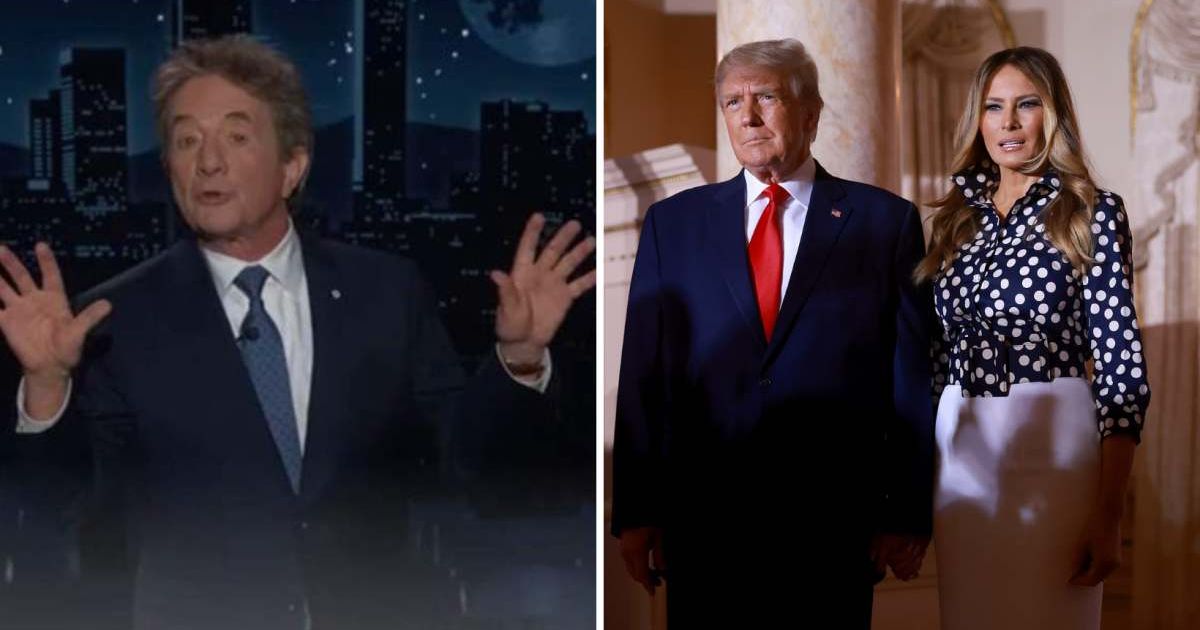 Martin Short took a dig at Donald Trump and Melania Trump's marriage while hosting 'Jimmy Kimmel Live' (Jimmey Kimmel/YouTube, Getty Images)