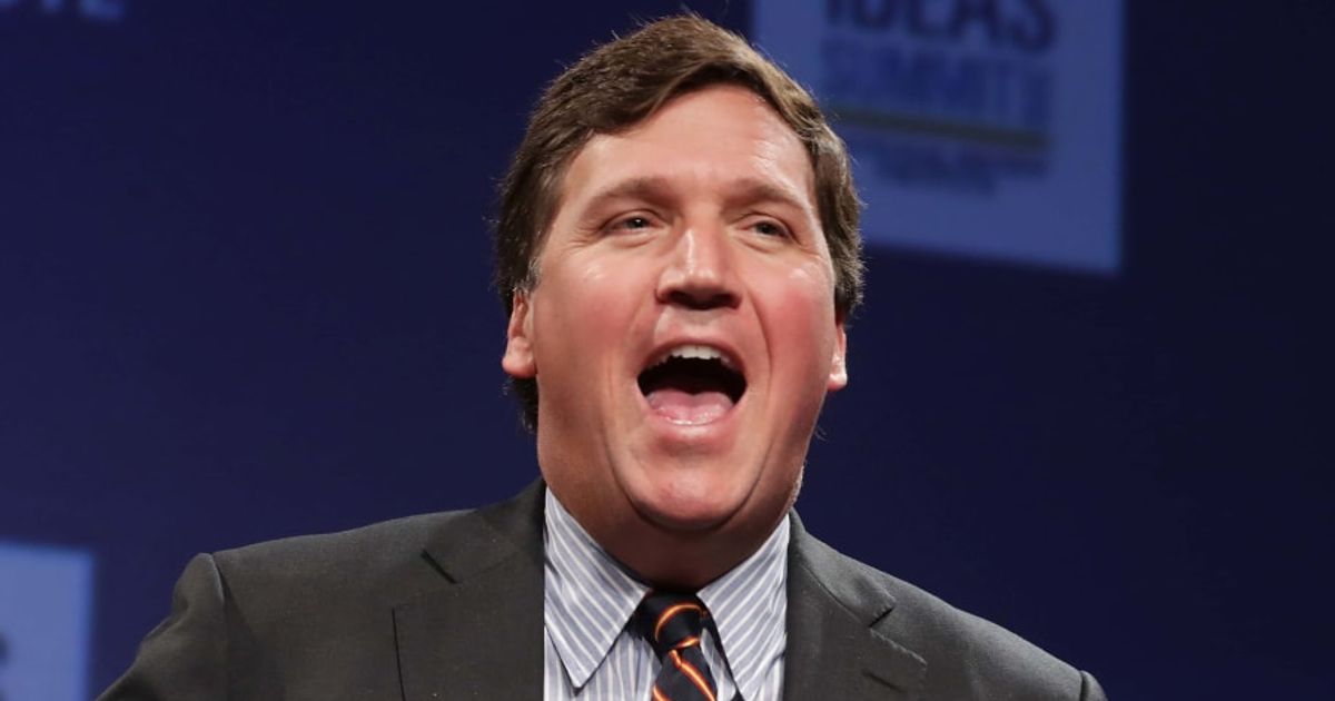 Former Fox News host Tucker Carlson unleashed on the ABC during his rant at the Australian Freedom Conference in Canberra on Tuesday (Getty Images)