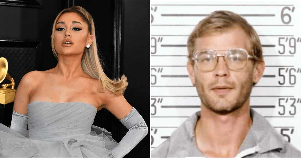 Ariana Grande said she once wanted to have dinner with serial killer Jeffrey Dahmer, who killed and dismembered 17 men over 13 years (Getty Images, (Milwaukee Police Department)
