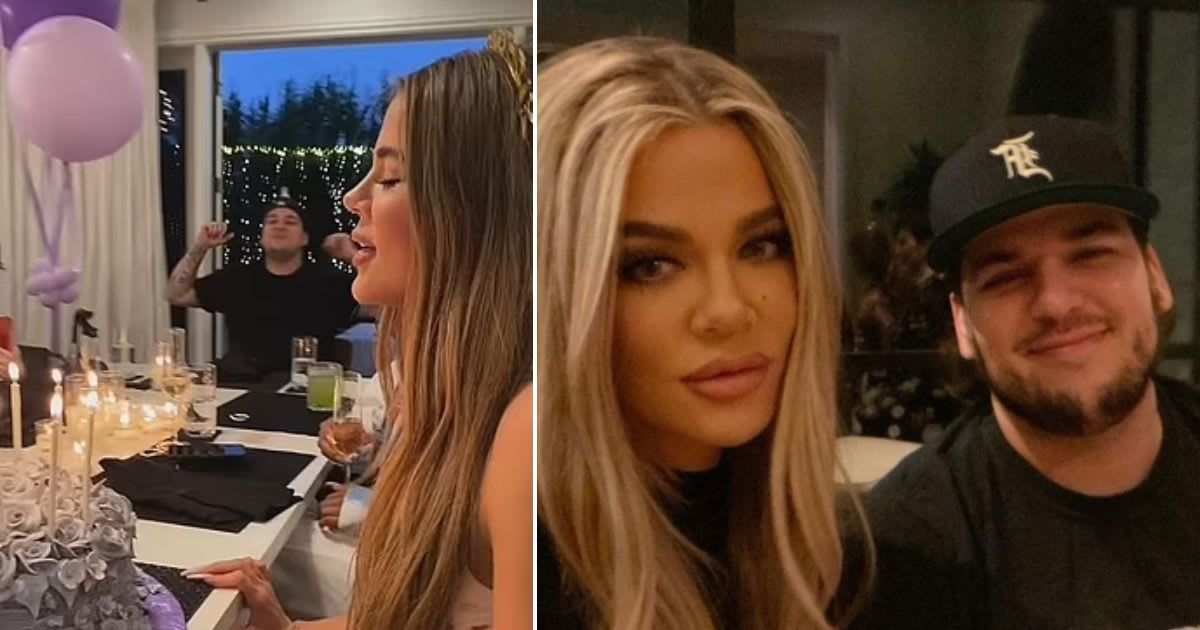 Rob Kardashian made a rare appearance in his sister Khloe's birthday post (@khloekardashian, @Rob Kardashian/Instagram)