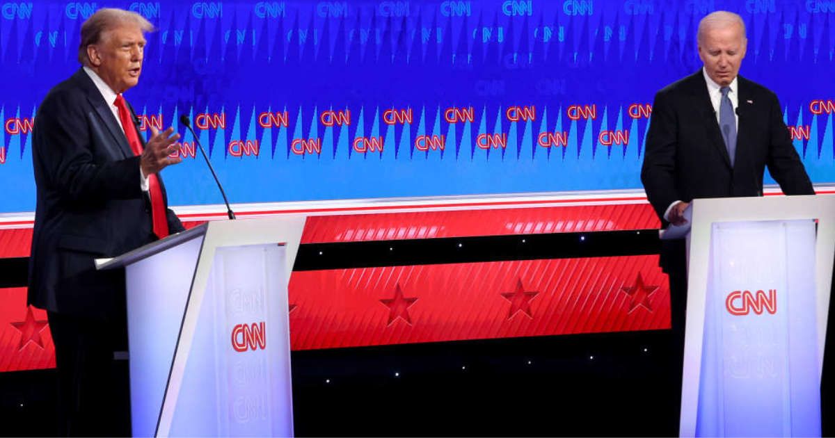 As Donald Trump and Joe Biden clashed on stage, Americans were glued to their screens, eagerly absorbing every moment of the heated exchange (Getty Images)