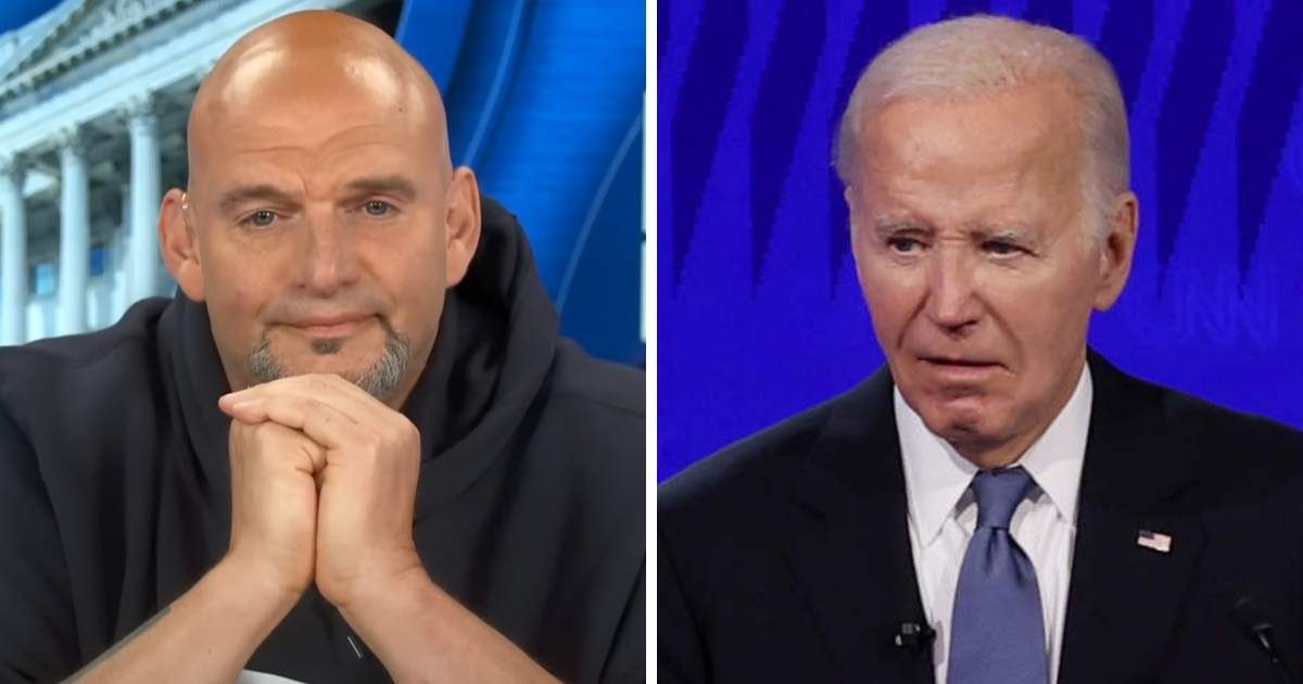 John Fetterman emerged as a staunch defender of Joe Biden after his faltering performance during the first presidential debate (Face The Nation/YouTube, Getty Images)