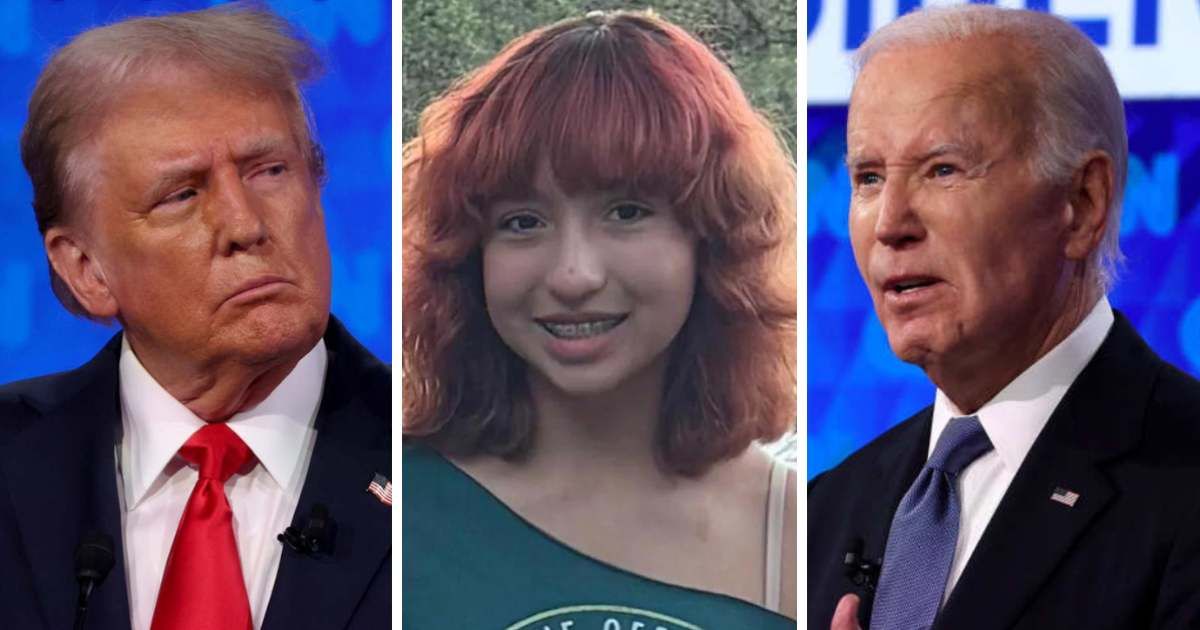 Donald Trump said in the presidential debate that he had spoken to Jocelyn Nungaray's mother before his faceoff with Joe Biden (Getty Images, Facebook/Houston Police Department)