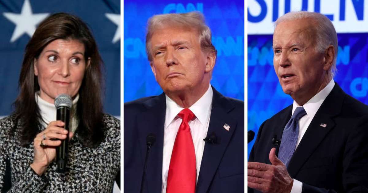 Nikki Haley predicted that the Democrats would replace Joe Biden after his dismal performance against Donald Trump (Allison Joyce, Justin Sullivan/Getty Images)