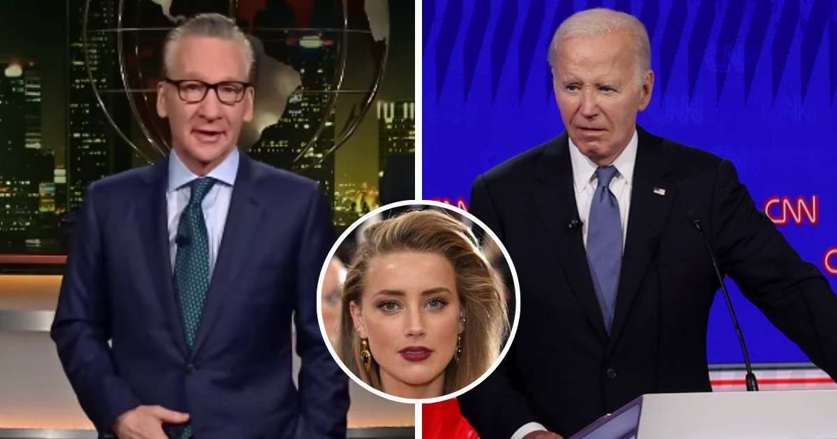 Bill Maher took aim at President Joe Biden after his lackluster debate performance earlier this week, jokingly proposing 'Amber Heard' as Biden's Secret Service code name (RealTime/Youtube; Getty Images)